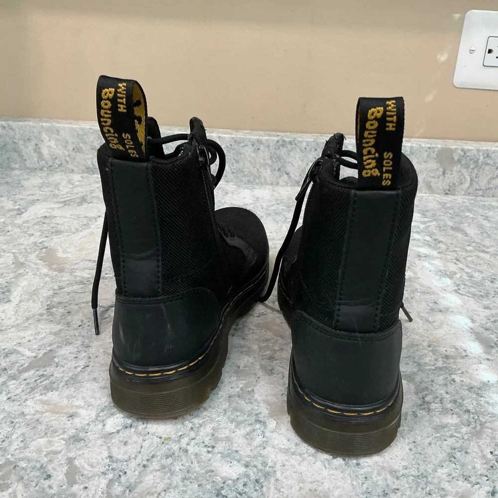 Dr. Martens Combs J Boots Size 4M 5L Black Nylon Tactical Side Zip Combat Boot